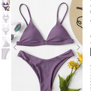 Purple Triangle Top Bathing Suit set